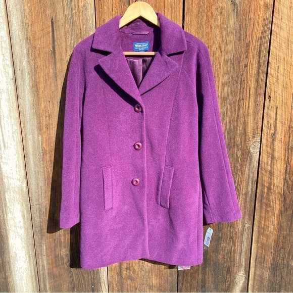 Pendleton Jackets & Blazers - NWT Pendleton Wool Angora Career Compliments Coat; Mid Length; Deep Purple